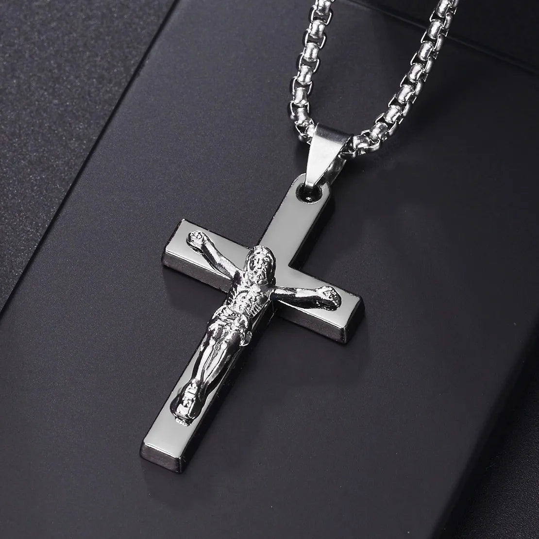 Cross Pendant Necklace — Stainless Steel