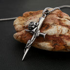 Rose Cross Pendant — Stainless Steel