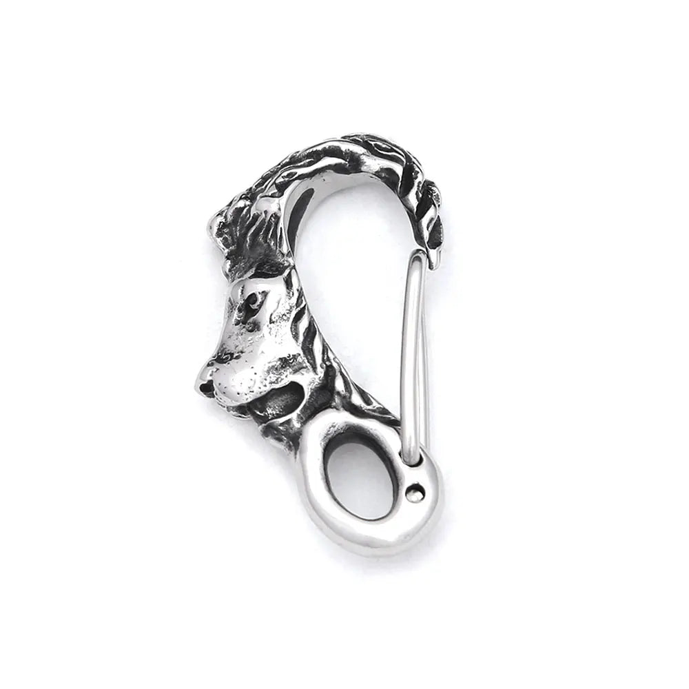Lion Head Keychain — Stainless Steel