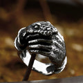 Gothic Snake Hand Bones Ring — Stainless Steel