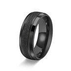Brushed Matte Wedding Band Ring — Engravable, Stainless Steel
