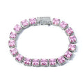 Tennis Bracelet Stainless Steel 10MM Pink Crystal