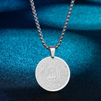 CHENGXUN Hindu Ganesha Coin Pendant Necklace for Men Womens Lord Ganesha Medallion Charm Neck Chain Spirit Totem Jewelry