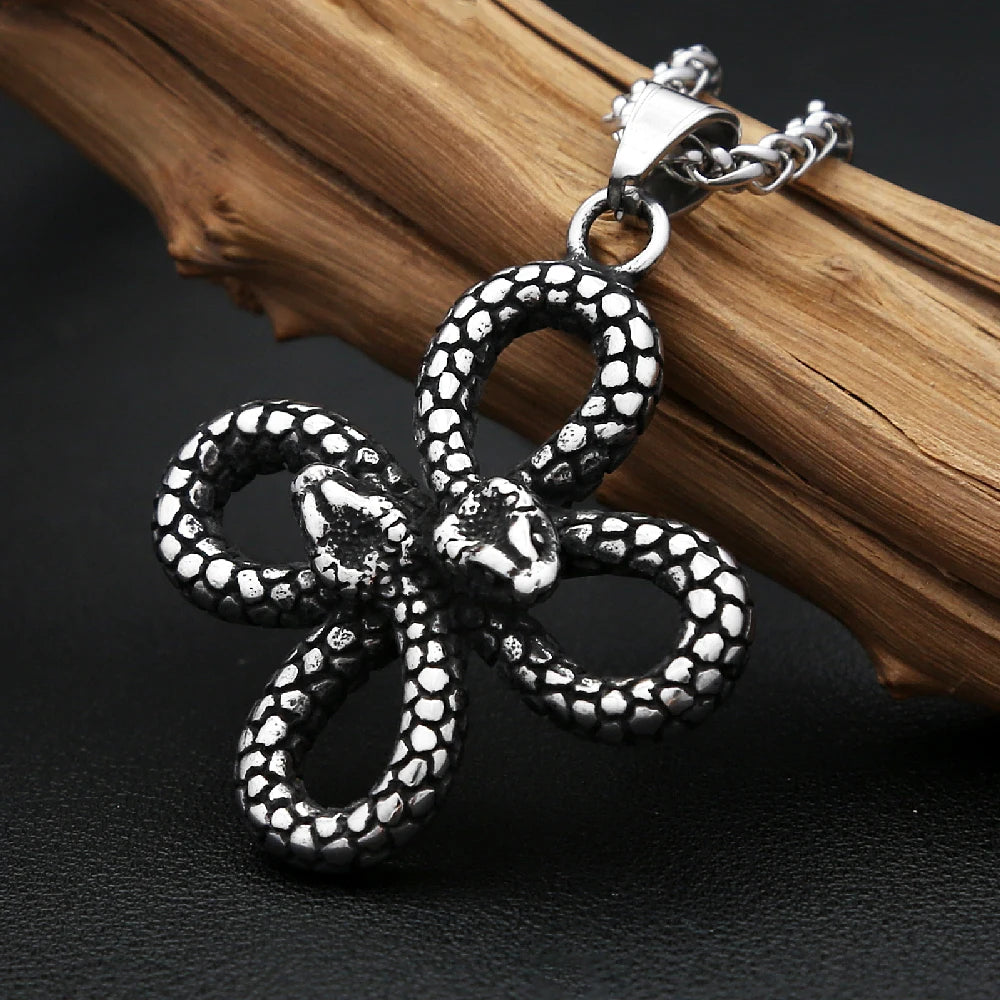Gothic Snake Stainless Steel Pendant Necklace