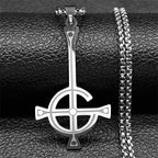 Cross Ghost Band Chain Necklace — Stainless Steel