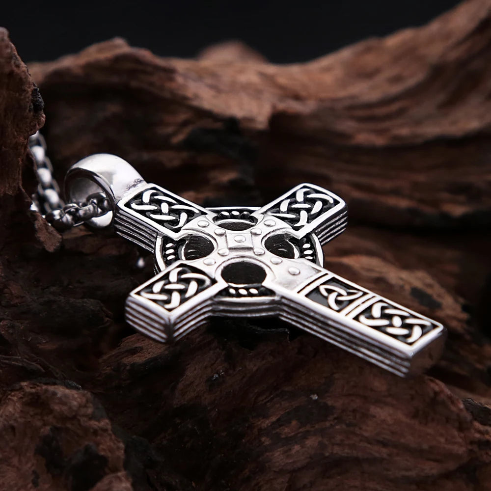 Celtic Cross Steel Pendant Vintage 316L Nordic