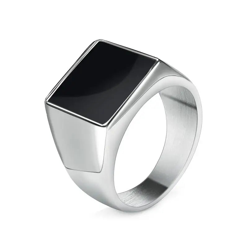 Jiayiqi Men'S Ring Punk Rock 316L Stainless Steel Signet Ring For Men Hip Hop Party Jewelry Male Wedding Gift Custom