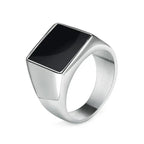 Jiayiqi Men'S Ring Punk Rock 316L Stainless Steel Signet Ring For Men Hip Hop Party Jewelry Male Wedding Gift Custom
