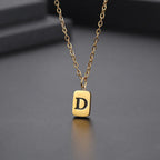 Letter Pendant Square Chain — Gold