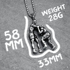 Kung Fu Combat Fight Pendant Necklace — Stainless Steel