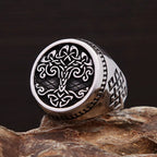 Tree Of Life Steel Ring Vintage Nordic Viking