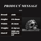 316L Stainless Steel Various Design 2022 New Arrive Classical Skull Men`s Ring With Pattern Punk Rock Gothic Creative