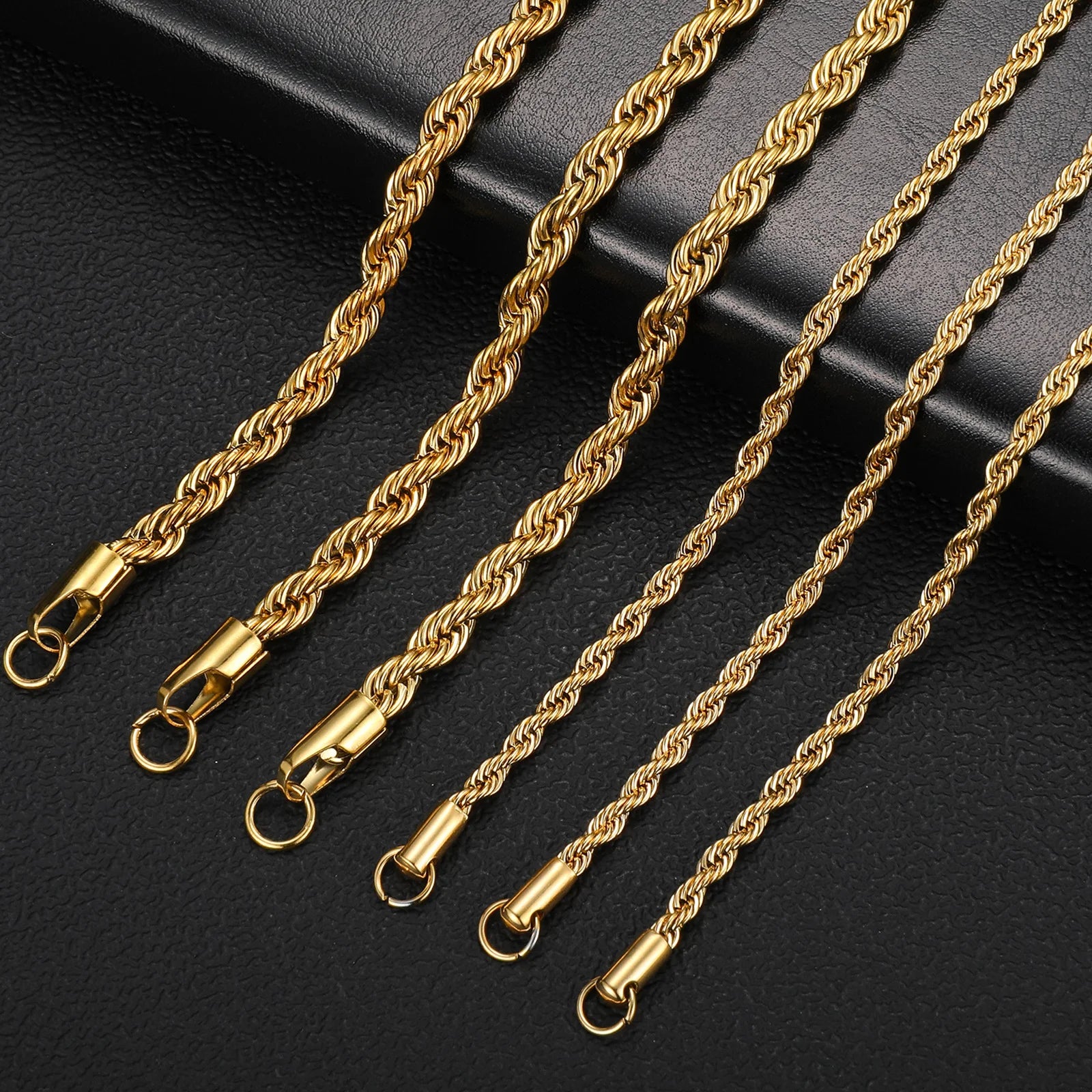 Twisted Rope Chain Necklace — Stainless Steel