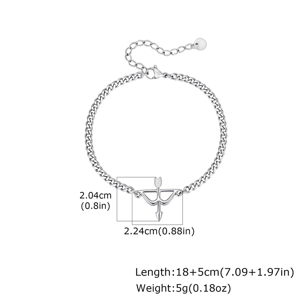 Bow and Arrow Chain Bracelet — Stainless Steel