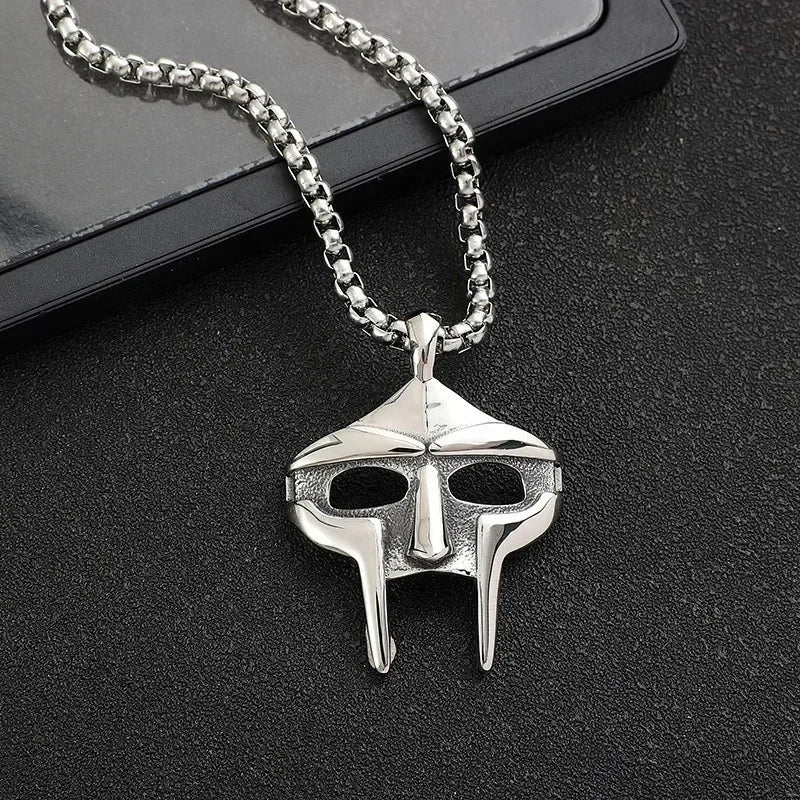 Vintage Creative MF DOOM Mask Pendant for Men Hip Hop 316L Stainless Steel Skull Mask Necklace Party Jewelry Gift Dropshipping
