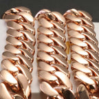 Rose Gold Cuban Chain Necklace Smooth 22MM