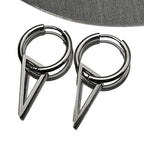 Stainless Steel Triangle Geometry Hoop Earrings For Men Women Gothic Pop Silver Color Hip hop Drop Earring Punk Party Jewelry