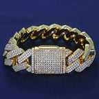 2026NUOYA 20MM Width Iced 5A CZ Miami Cuban Necklace Hip Hop Rapper Two Color Cuban Link Chain Chrismas Jewelry Gift