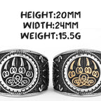 Ursa Bear Viking Rune Wolf Ring — Stainless Steel