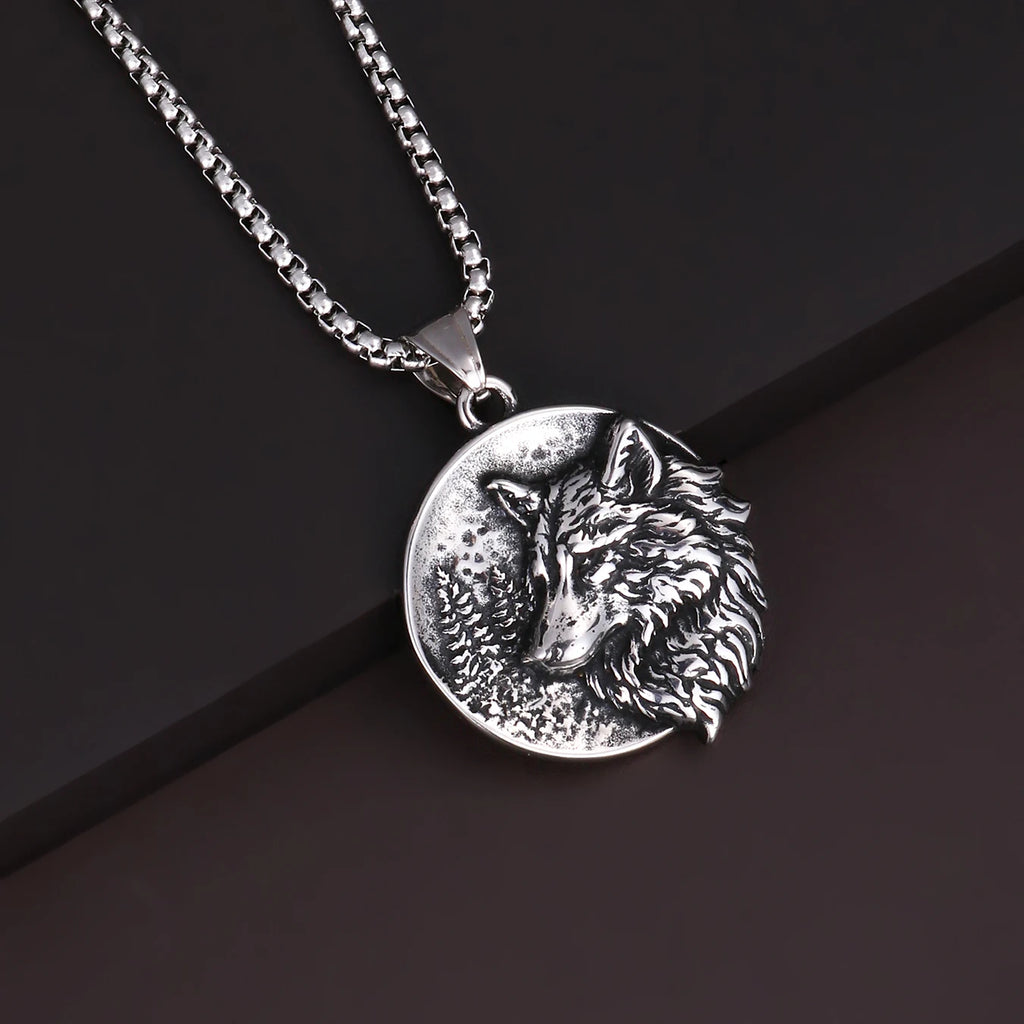 Wolf Tiger Lion Pendant Necklace — Stainless Steel