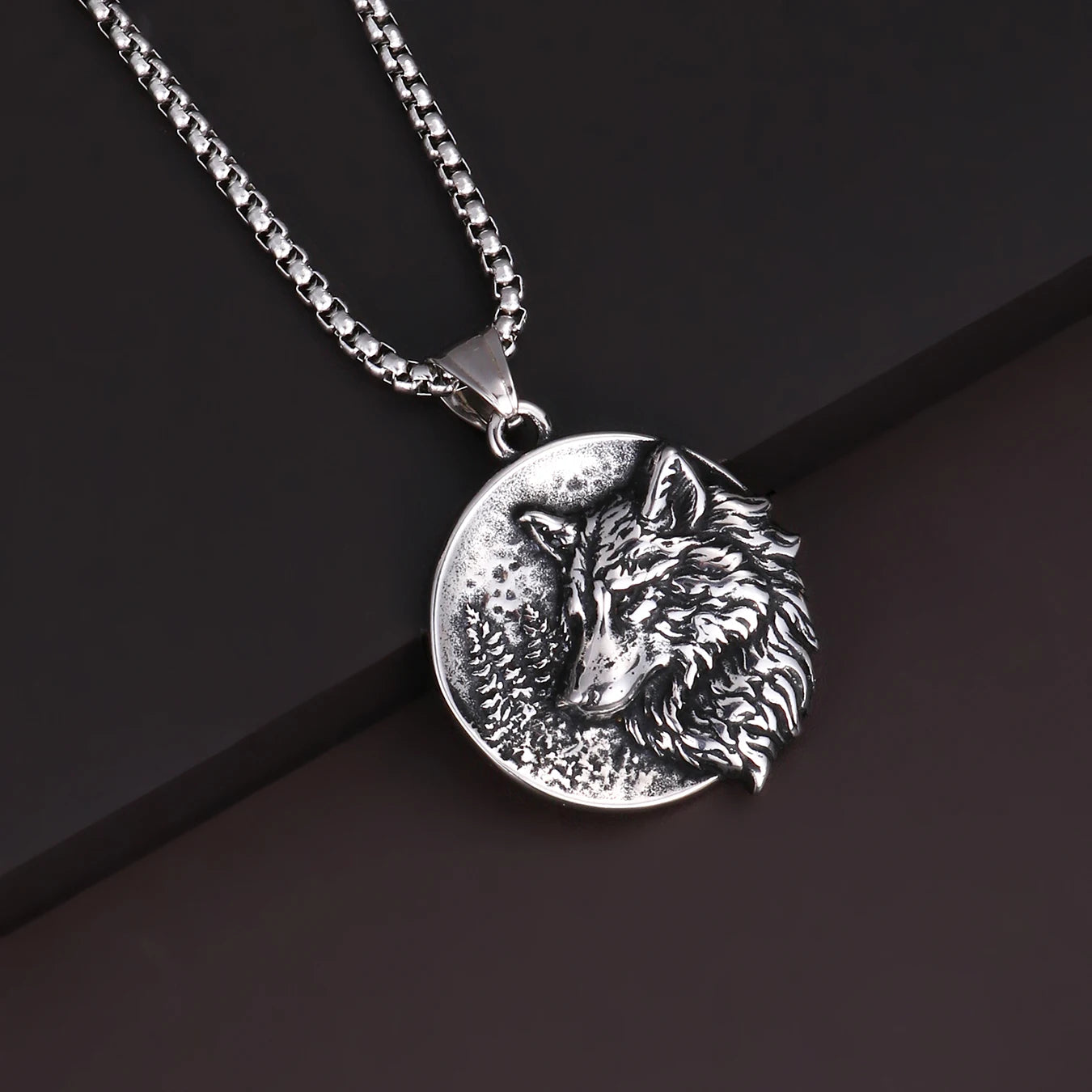 Wolf Tiger Lion Pendant Necklace — Stainless Steel