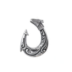 Tribal Swirl Fish Hook Stainless Steel Pendant Necklace Coastal Protective Marine Themed  Men Fishing Beach Casual Holiday Gift