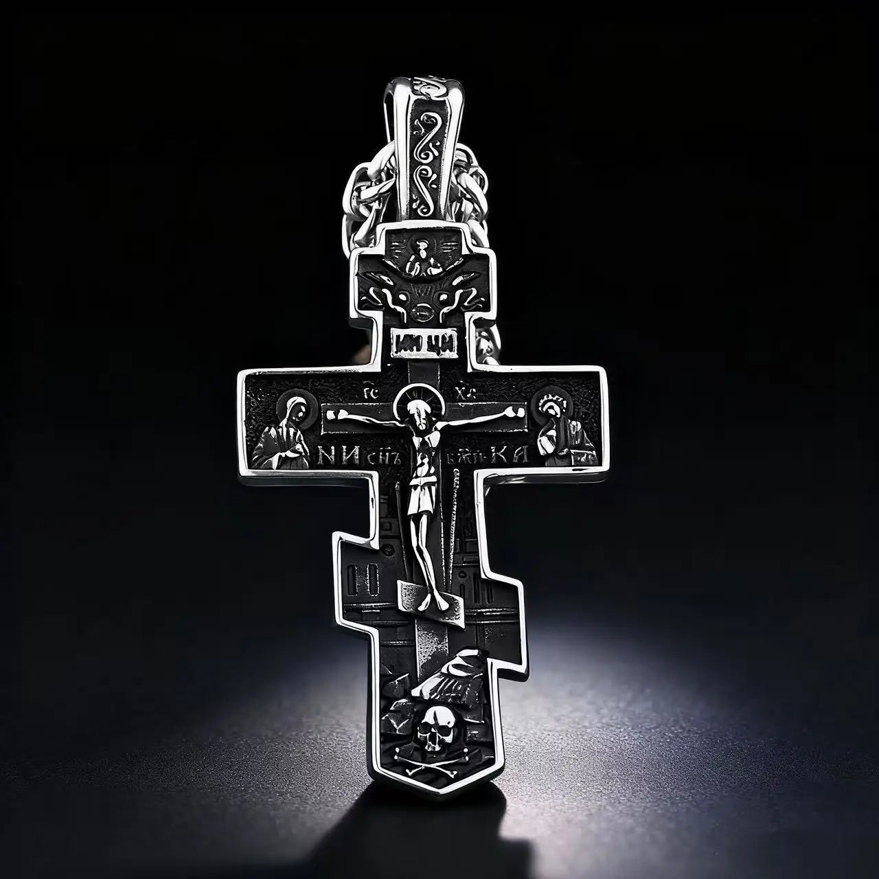 Orthodox Cross Stainless Steel Pendant Necklace