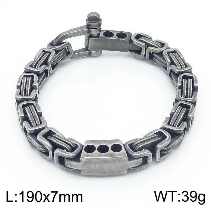 Byzantine Emperor Chain Bracelet — Stainless Steel 7mm