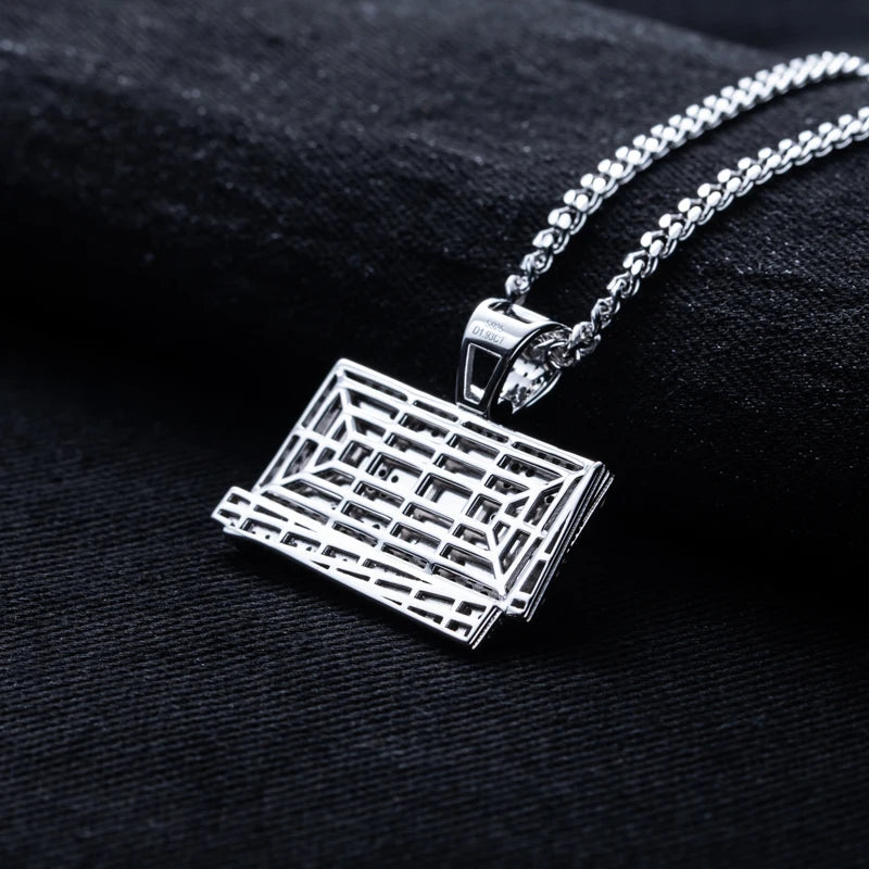 Iced Out Dollar Bill Pendant — 925 Silver