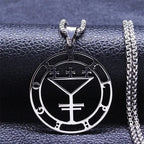 Belphegor Seal Round Pendant Necklace — Stainless Steel