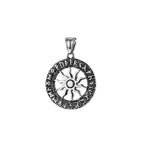 Viking Sun Rune Pendant Necklace — Stainless Steel