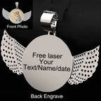 Angel Wings Photo Pendant Necklace Iced Out