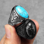 Black Turquoise Ring — Stainless Steel