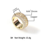 Rotatable Cuban Link Ring for Men — Iced Out CZ, Two-Tone