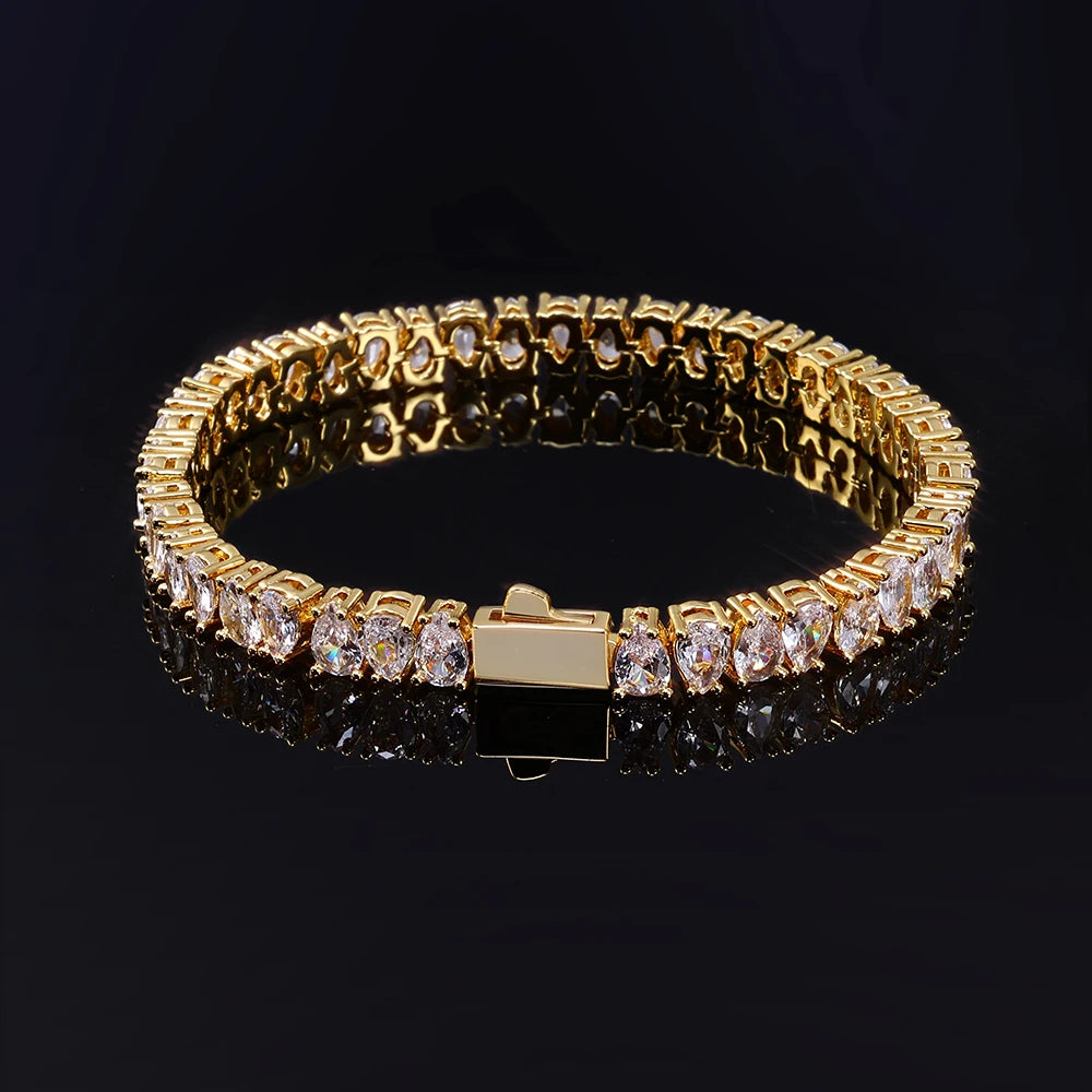 Tennis Bracelet Stainless Steel 6MM Teardrop CZ