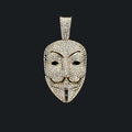 Men Women Hip Hop Large Rhinestone Mask Pendant Necklace With Twist Rope 4mm Tennis Chain HipHop Necklaces Fashion Jewelry Gift