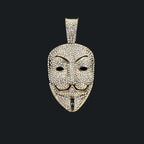 Men Women Hip Hop Large Rhinestone Mask Pendant Necklace With Twist Rope 4mm Tennis Chain HipHop Necklaces Fashion Jewelry Gift