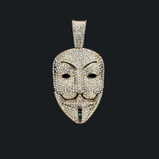 Iced Out Mask Pendant Necklace — CZ Tennis Chain, 4MM