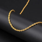 3mm Classic Stainless Steel Twist Long Chain Pendant Necklace for Men Women Punk Style Hip Hop Rock Personality Chokers Jewelry