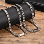 Cuban Link Chain Choker Necklace — Stainless Steel