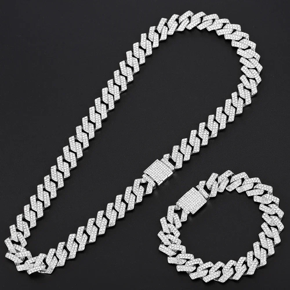 Iced Out Cuban Chain Set — 16mm
