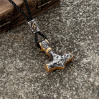 Thor's Hammer Mjolnir Pendant Necklace — Gold-Tone