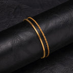 Rope Chain Bracelet Set — Stainless Steel