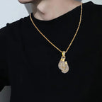 Gold Iced Out Boxing Gloves Pendant Necklace