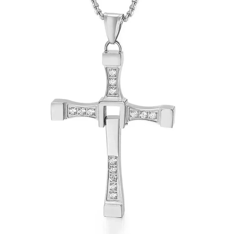 2024 New Vin Diesel Pendant Fast and Furious Boy Stainless Steel Dominic Toretto Cross Necklace for Men Chain Gift