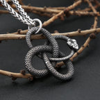 Ouroboros Snake Pendant — Stainless Steel