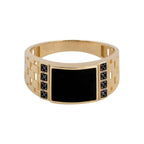 Gold Plated Stainless Steel Rings For Men Creative Gold Drip Oil Black Diamond Ring Jewelry Accessories Wholesale Size 7-13