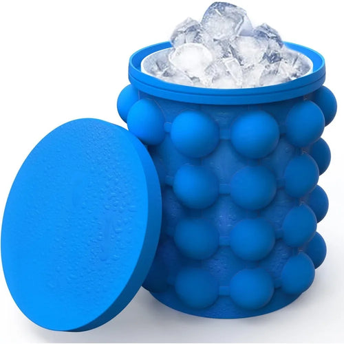 2-in-1 Ice Cube Mold — Silicone Ice Bucket