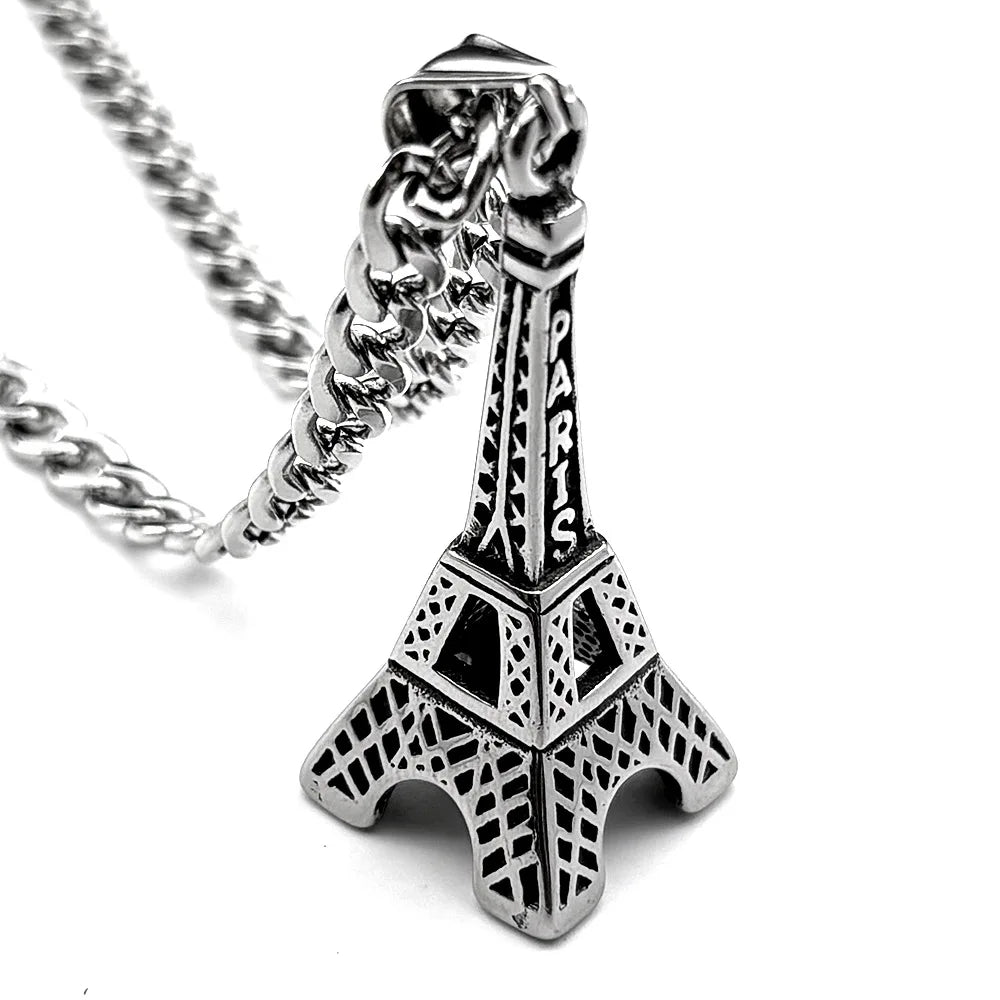 Steel Pendant 316L Paris Eiffel Tower Street