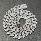 Fashion Hip Hop Miami Cuban Necklace Chain Full Diamonds 9mm 12mm 15mm 20mm 24mm Pendant Chains Long Buckle Closure Jewelry Gift